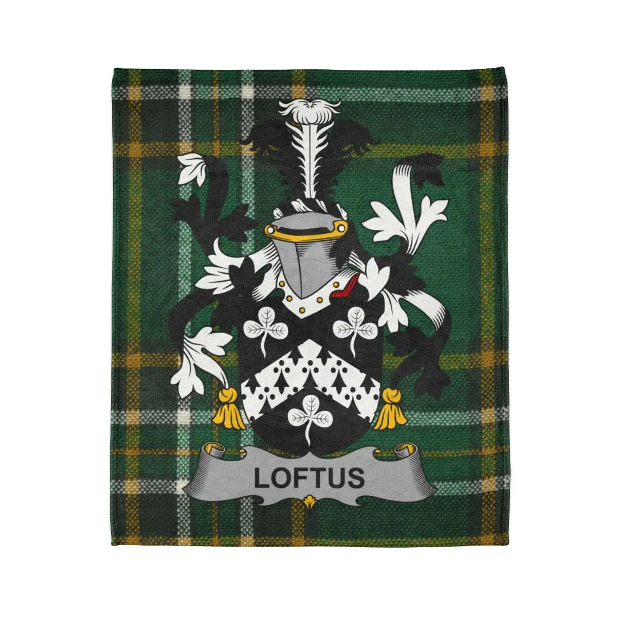Loftus Family Crest Coat of Arms Plaid Tartan Blanket