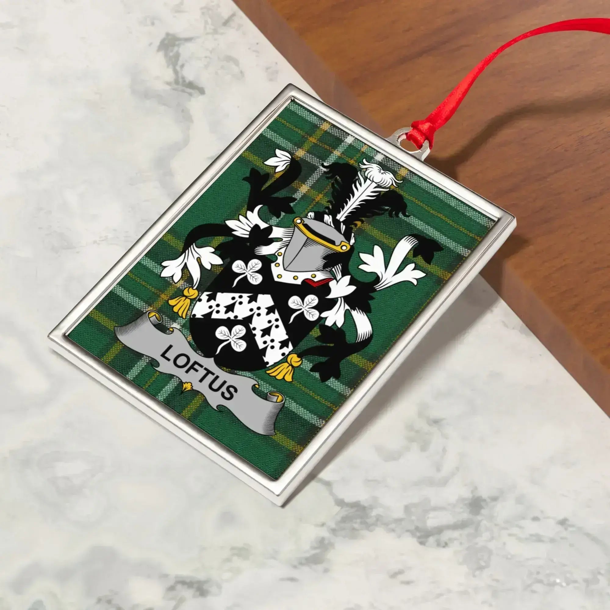 Loftus Family Crest Plaid Ornament product