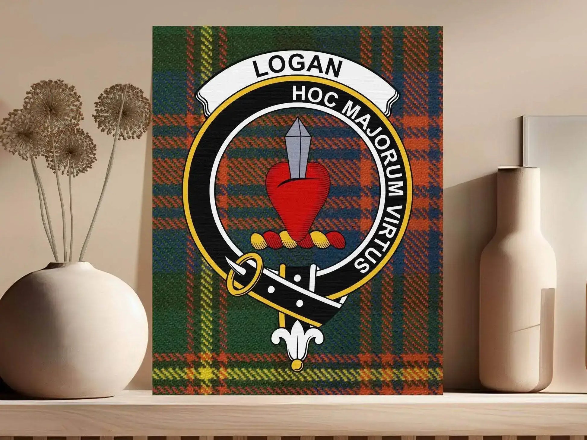 Logan Scottish Tartan Crest Canvas - Celtic Ancestry Gifts