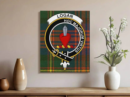 Logan Scottish Tartan Crest Canvas - Celtic Ancestry Gifts