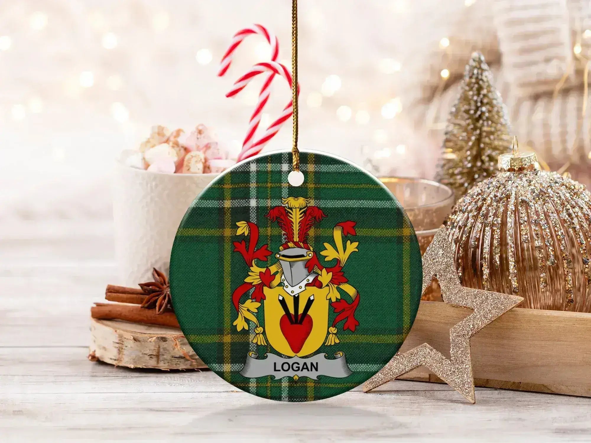 Personalized Family Crest Christmas Ornament product