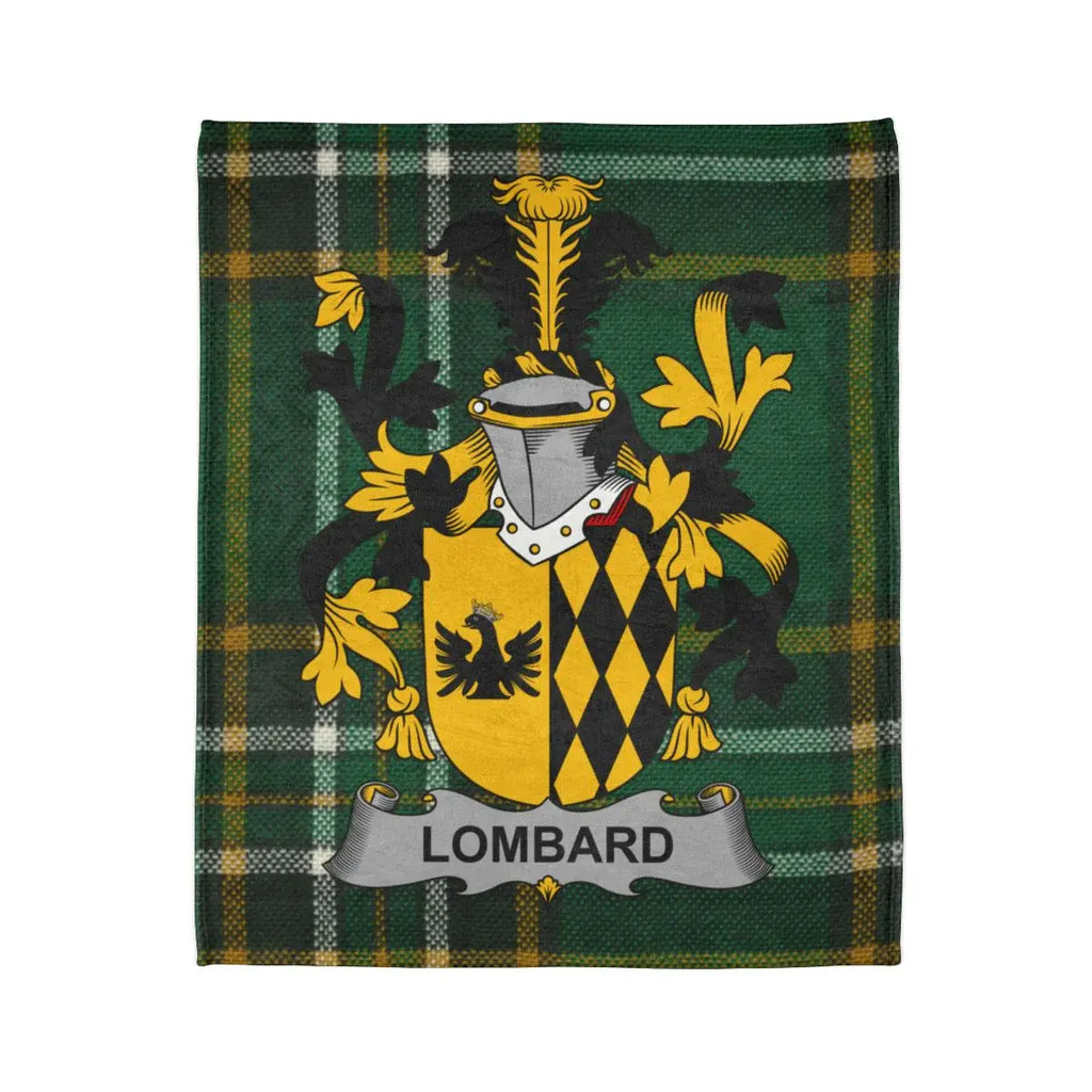 Lombard Family Crest Tartan Plaid Blanket Product