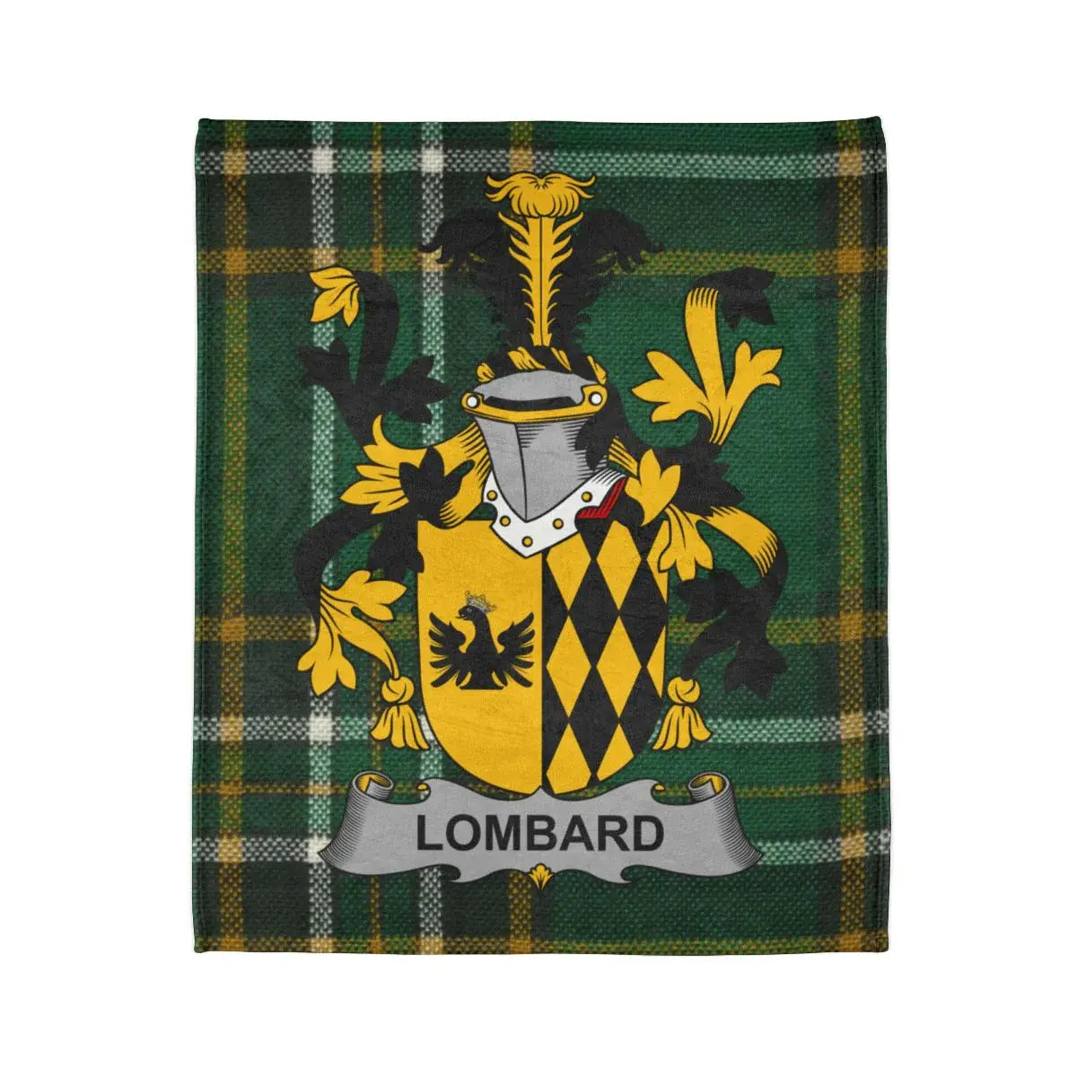 Lombard Family Crest Tartan Plaid Blanket Product