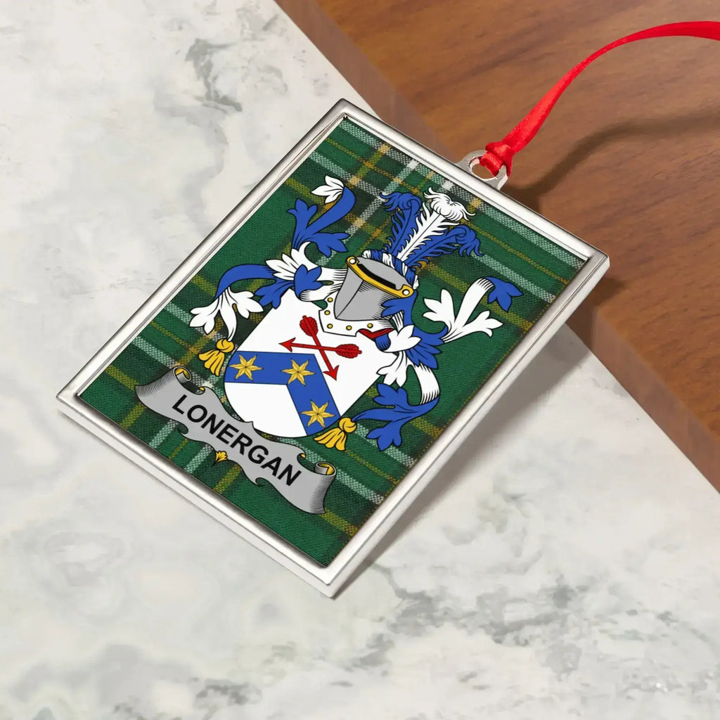 Lonergan Family Crest Plaid Ornament Product