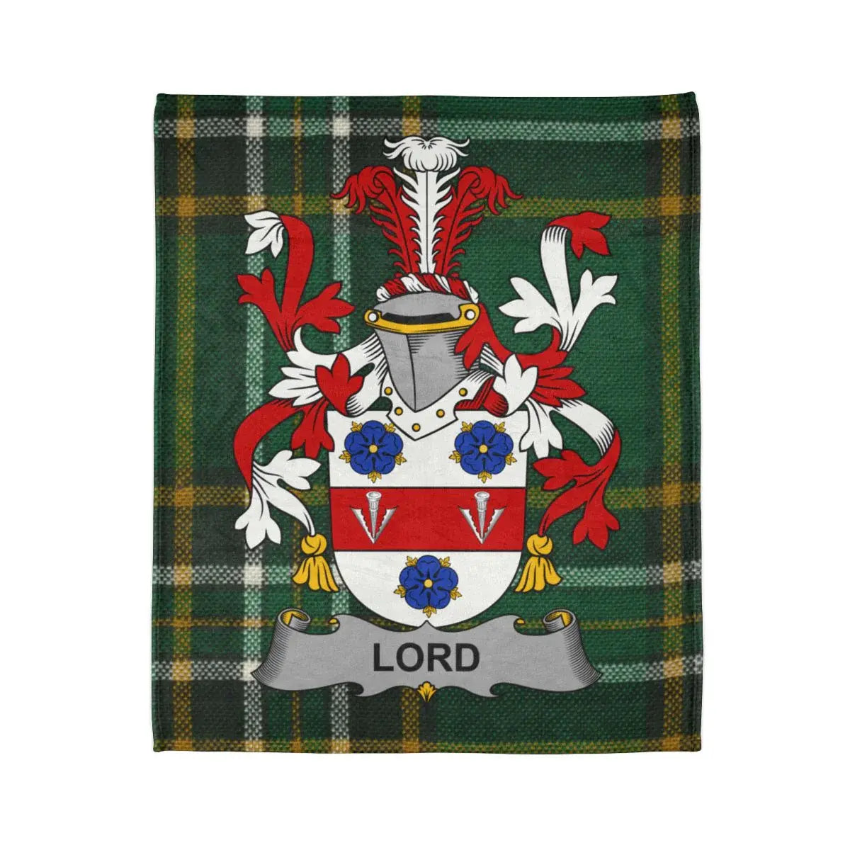 Tartan Plaid Blanket with Lord Family Crest Design