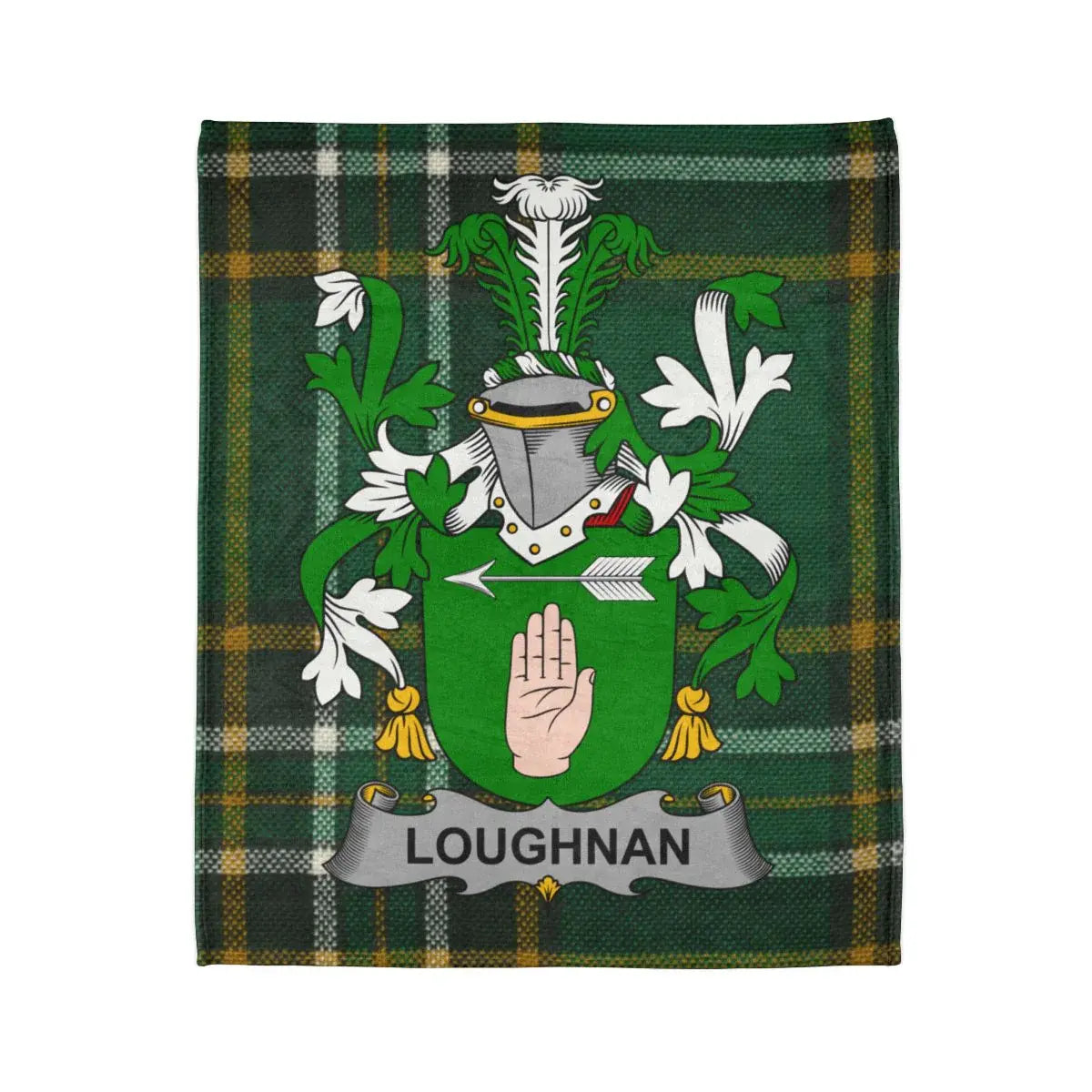 Loughnan Family Crest and Tartan Pattern product