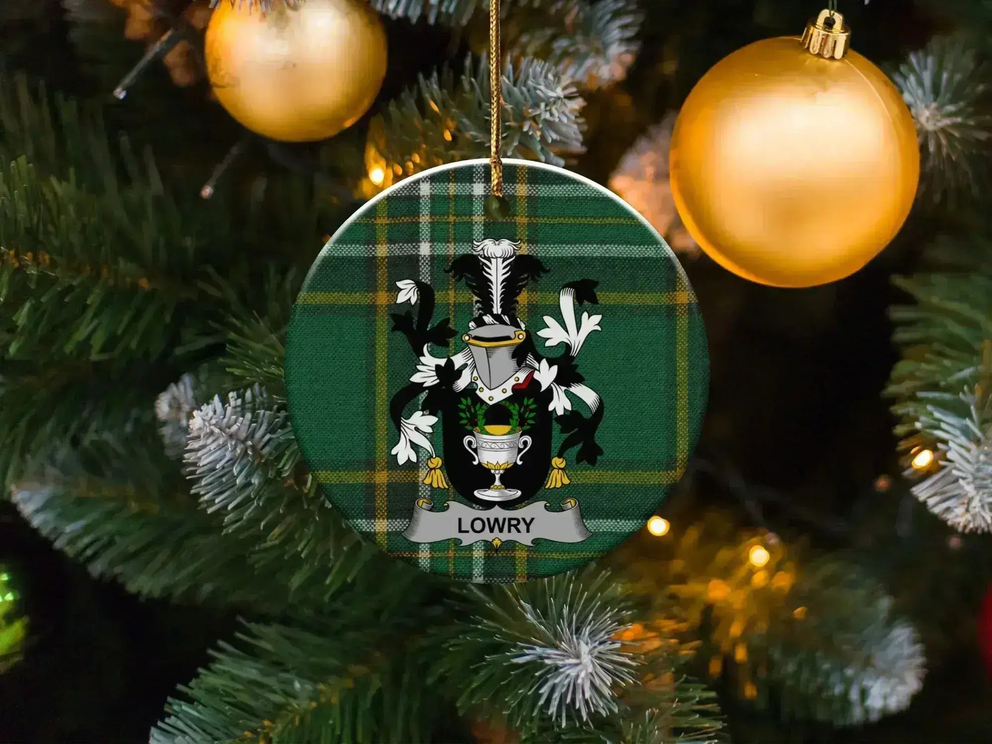 Lowry Family Tartan Christmas Ornament product