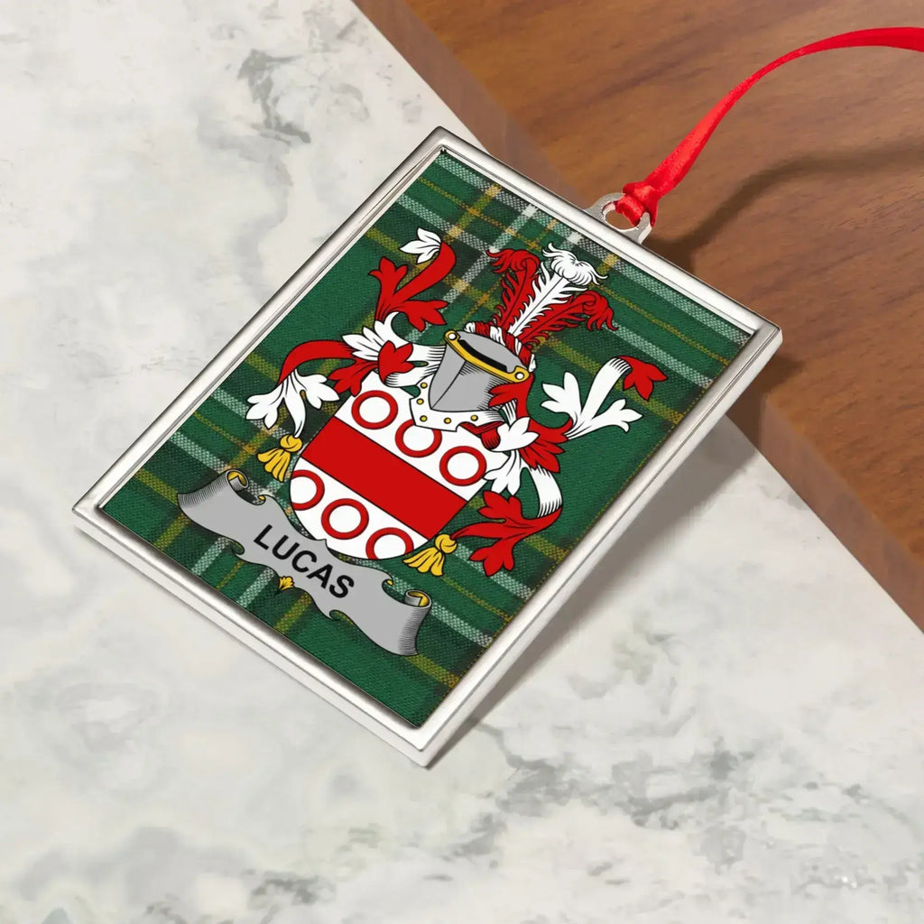Heraldry Inspired Lucas Family Crest Ornament product type
