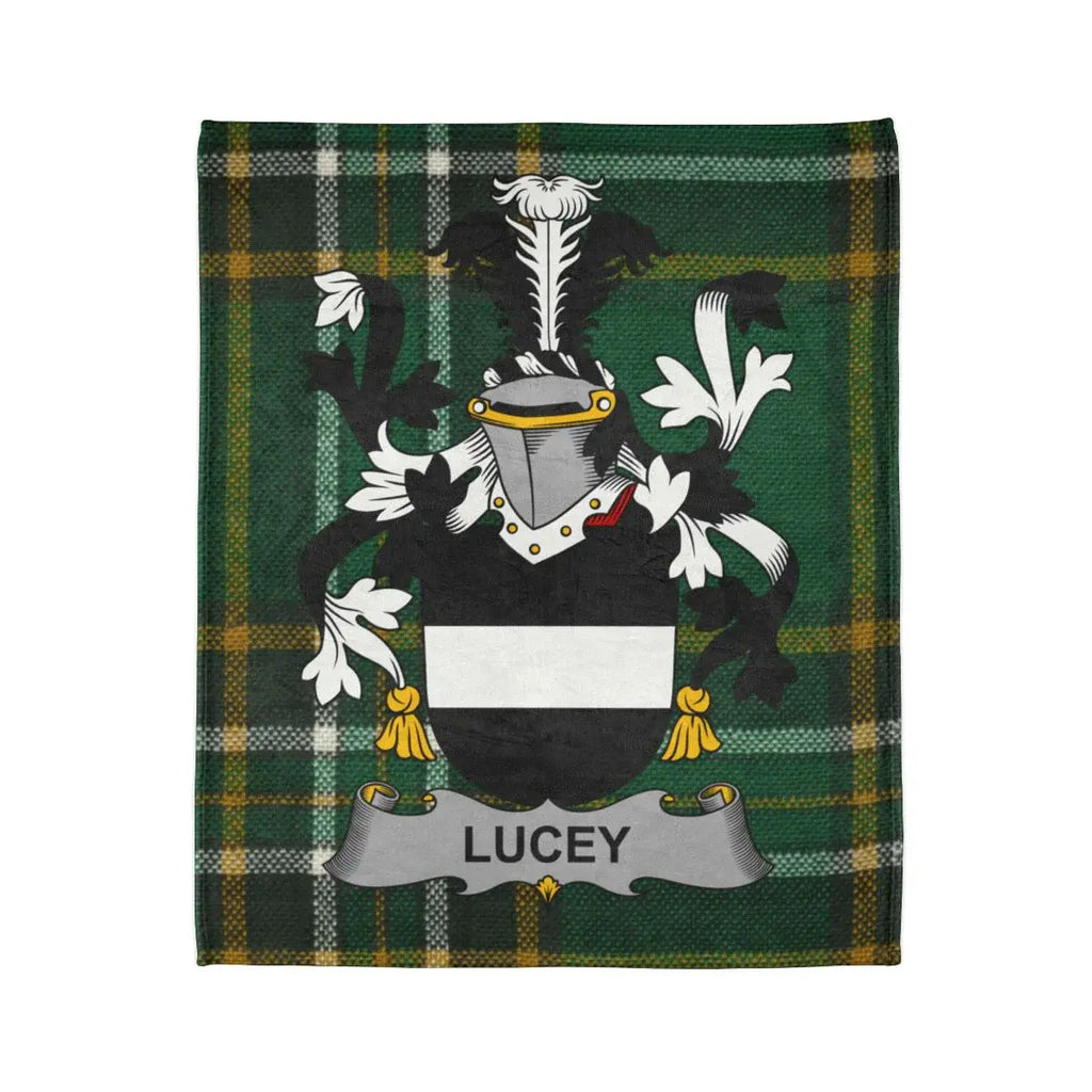 Lucey Family Crest Green Tartan Blanket