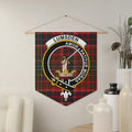 Clan Lumsden tartan crest pennant — 18x21 inch polyester twill with Amor Patitur Moras motto, wooden dowel
