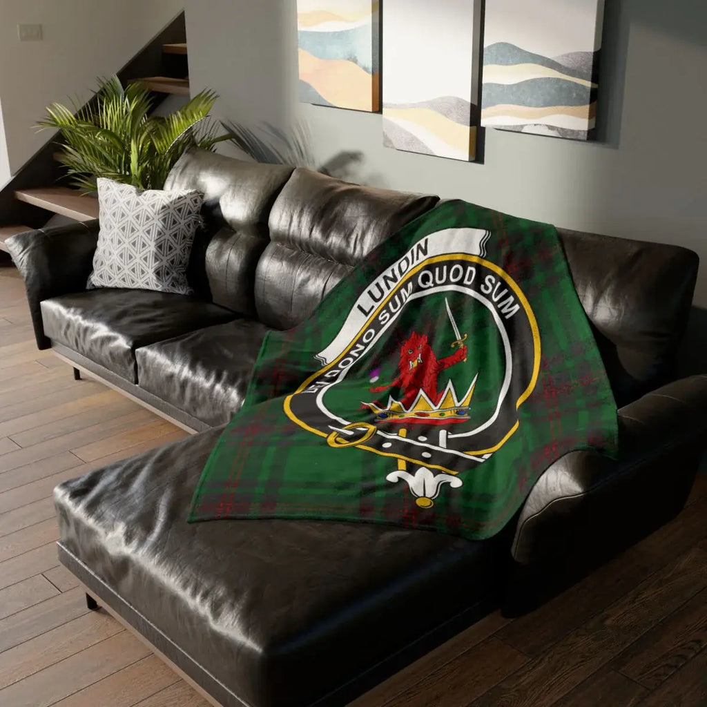 Lundin Clan Crest Tartan Blanket Product