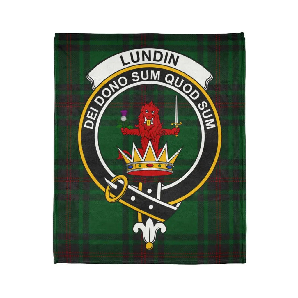 Lundin Clan Crest Tartan Design Blanket