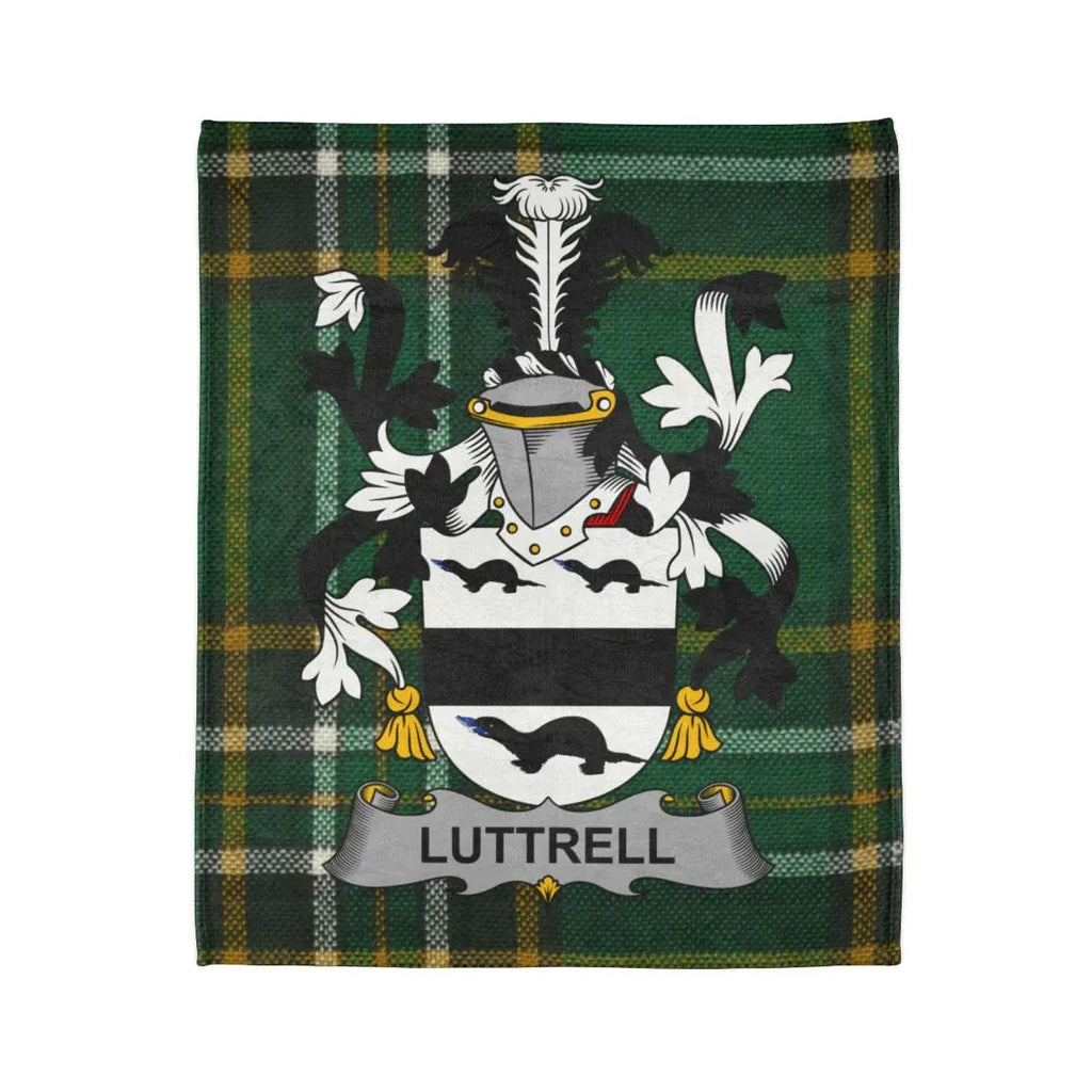 Luttrell Coat of Arms Plaid Design Towel