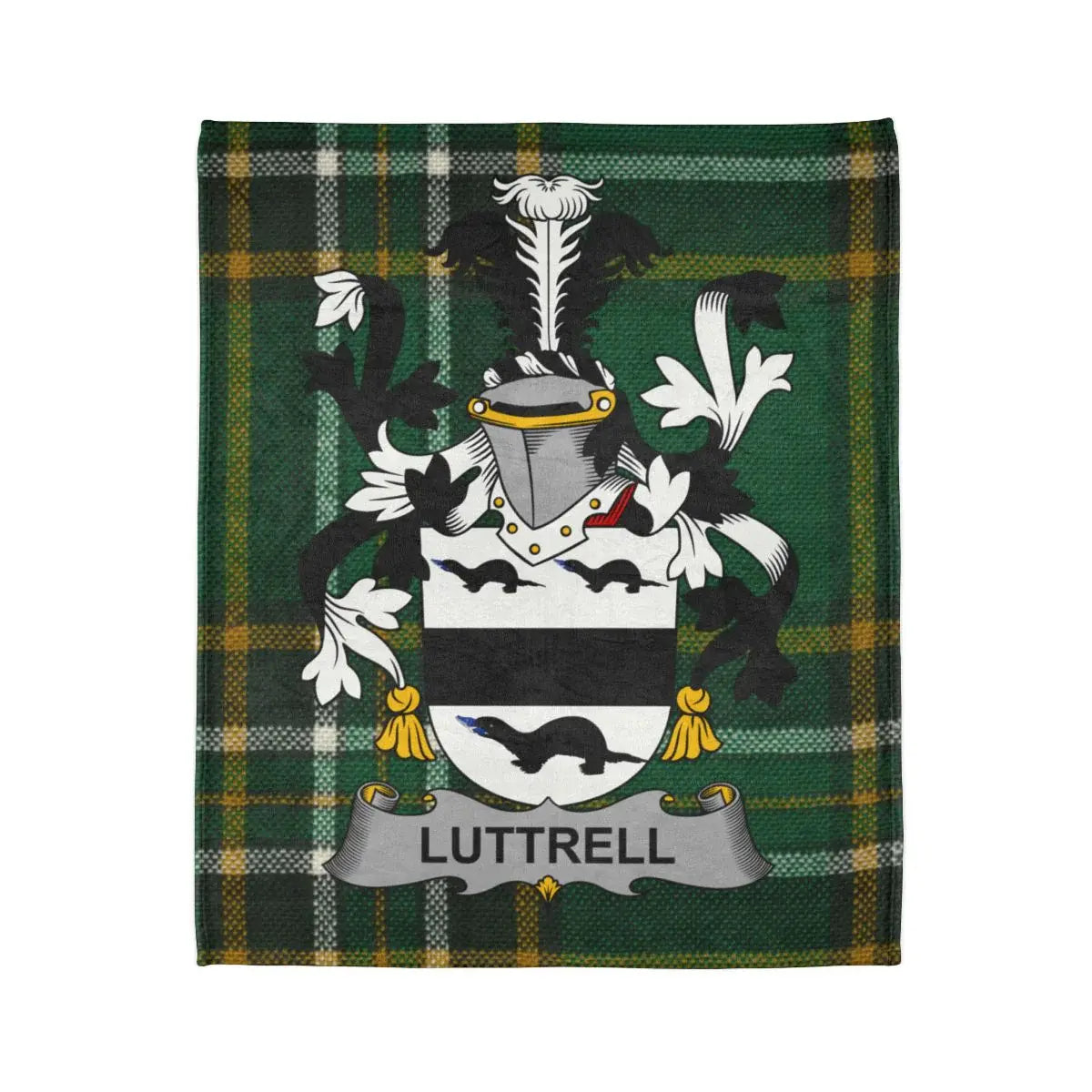 Luttrell Coat of Arms Plaid Design Towel