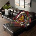 Cozy Plaid Throw Blanket with Family Crest Design