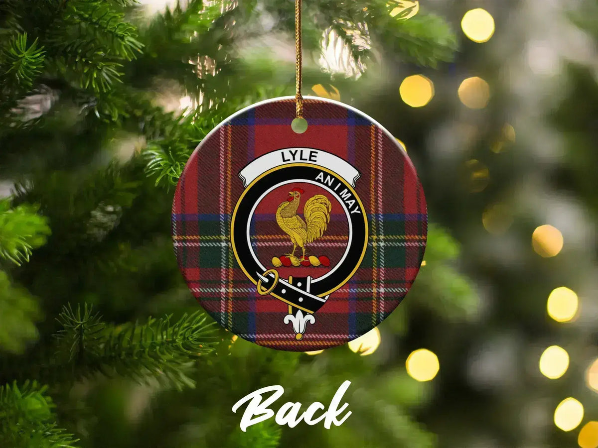 Lyle Family Crest Tartan Christmas Tree Ornament
