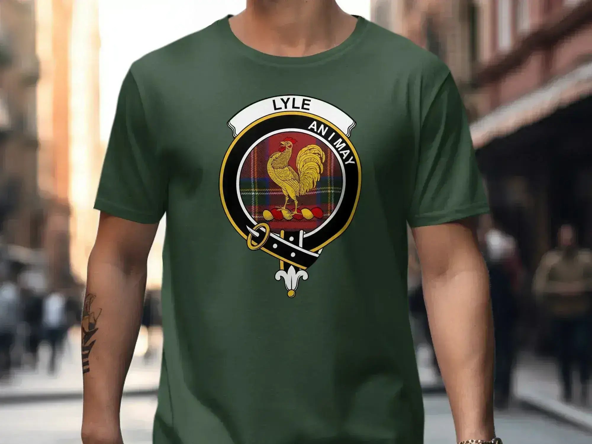 Lyle An I May Crest Design on T-shirt product