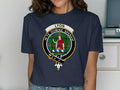 Lyon In Te Domine Speravi crest t-shirt — navy cotton with printed clan emblem, European fit