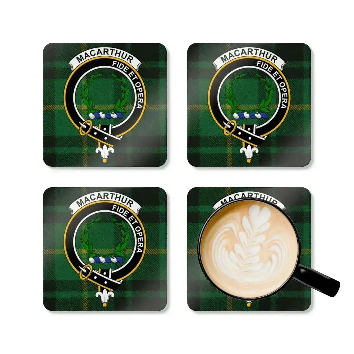 Macarthur Fide Et Opera Tartan Coaster Set product type