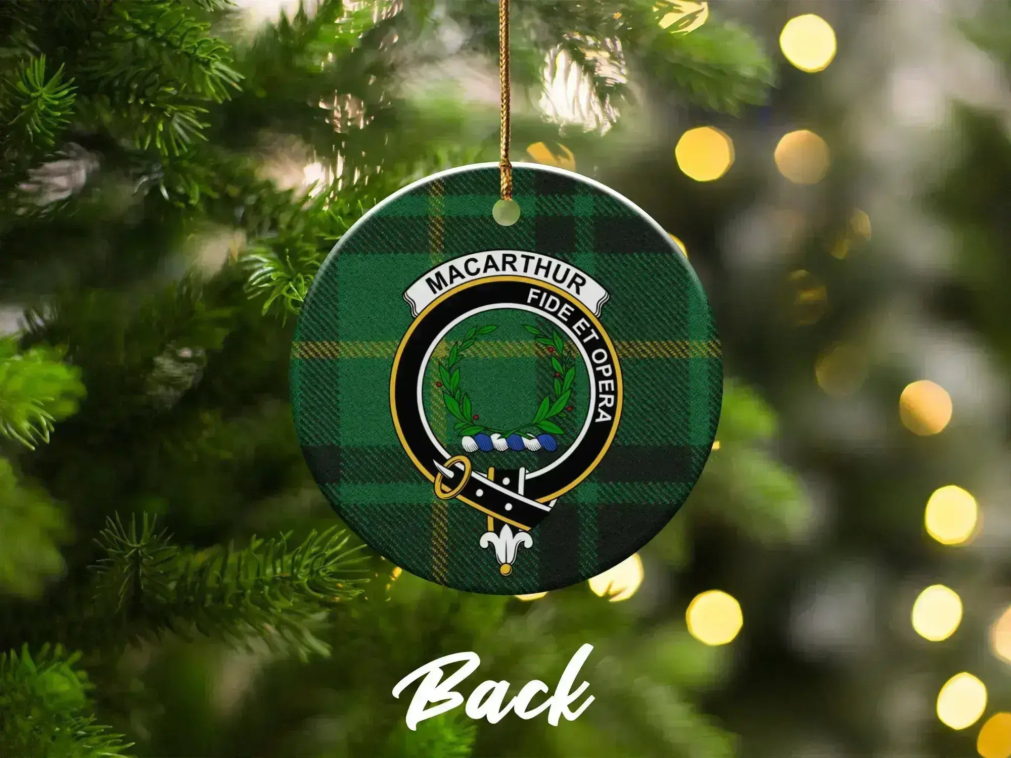 Macarthur Fide Et Opera Plaid Holiday Ornament