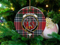Clan MacBain tartan crest ceramic ornament — Touch Not a Catt Bot a Targe, 3 inch double-sided UV print