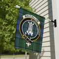Clan MacCallum tartan crest garden flag — porch display version 24.5x32 inches