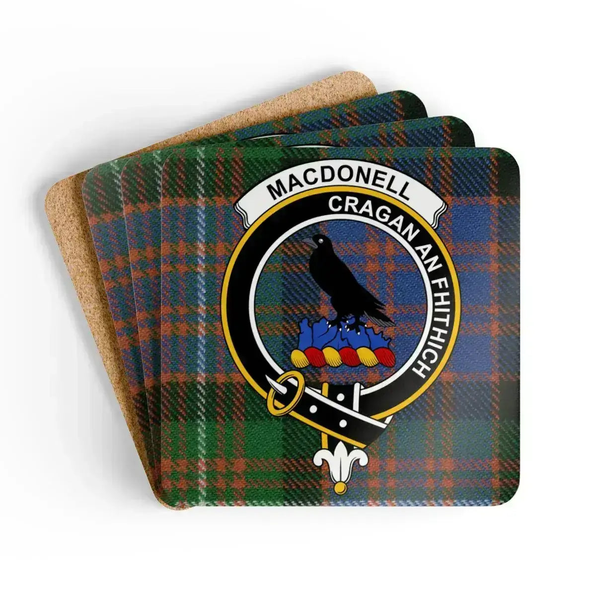 Macdonell Cragan an Fhithich Tartan Coaster Set product