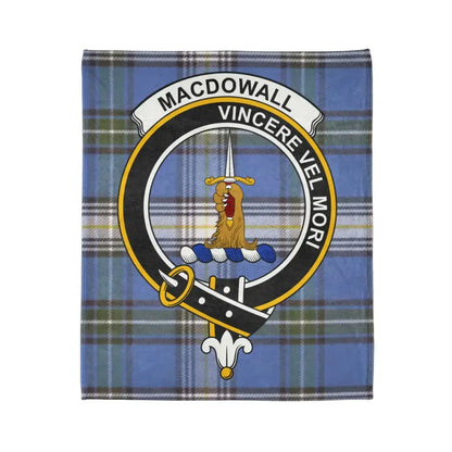 Macdowall Clan Crest on Tartan Background product