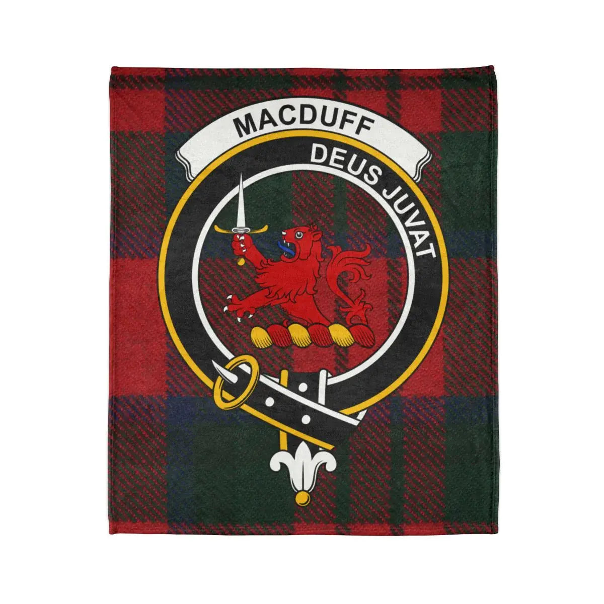 MacDuff Deus Juvat Clan Crest Tartan Blanket Product
