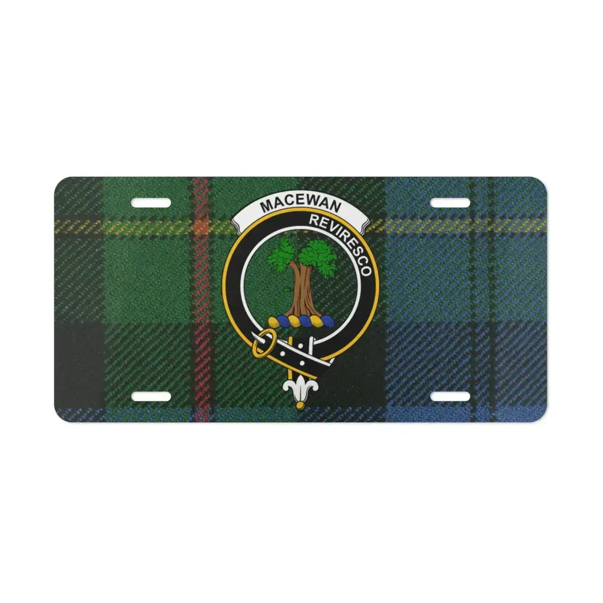 MacEwan Reviresco Crest Green Plaid License Plate product