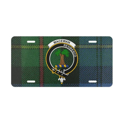 MacEwan Reviresco Crest Green Plaid License Plate product