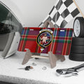 MacFarlane This I'll Defend clan crest tartan novelty license plate — 12x6 aluminium with heraldic design