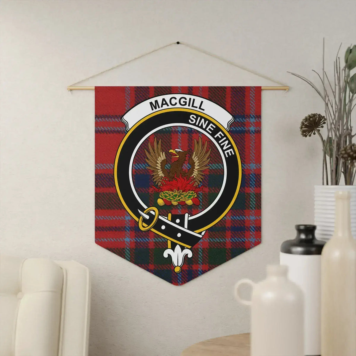Macgill Sine Fine Plaid Wall Hanging Tapestry