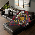 MacGillivray clan crest tartan throw blanket — Touch Not the Cat printed 50x60 polyester