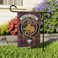 MacGillivray tartan crest garden flag on outdoor stake — larger 24.5x32 porch display size