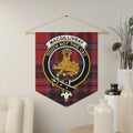 MacGillivray clan crest tartan pennant — Touch Not the Cat on 18x21 polyester twill banner