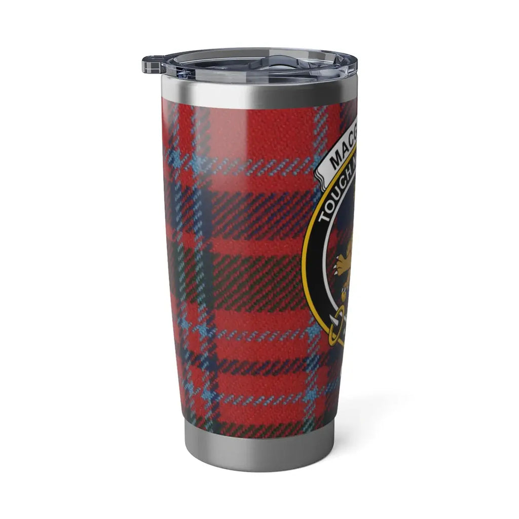MacGillivray Scottish clan tartan tumbler — Touch Not the Cat on double-wall steel cup