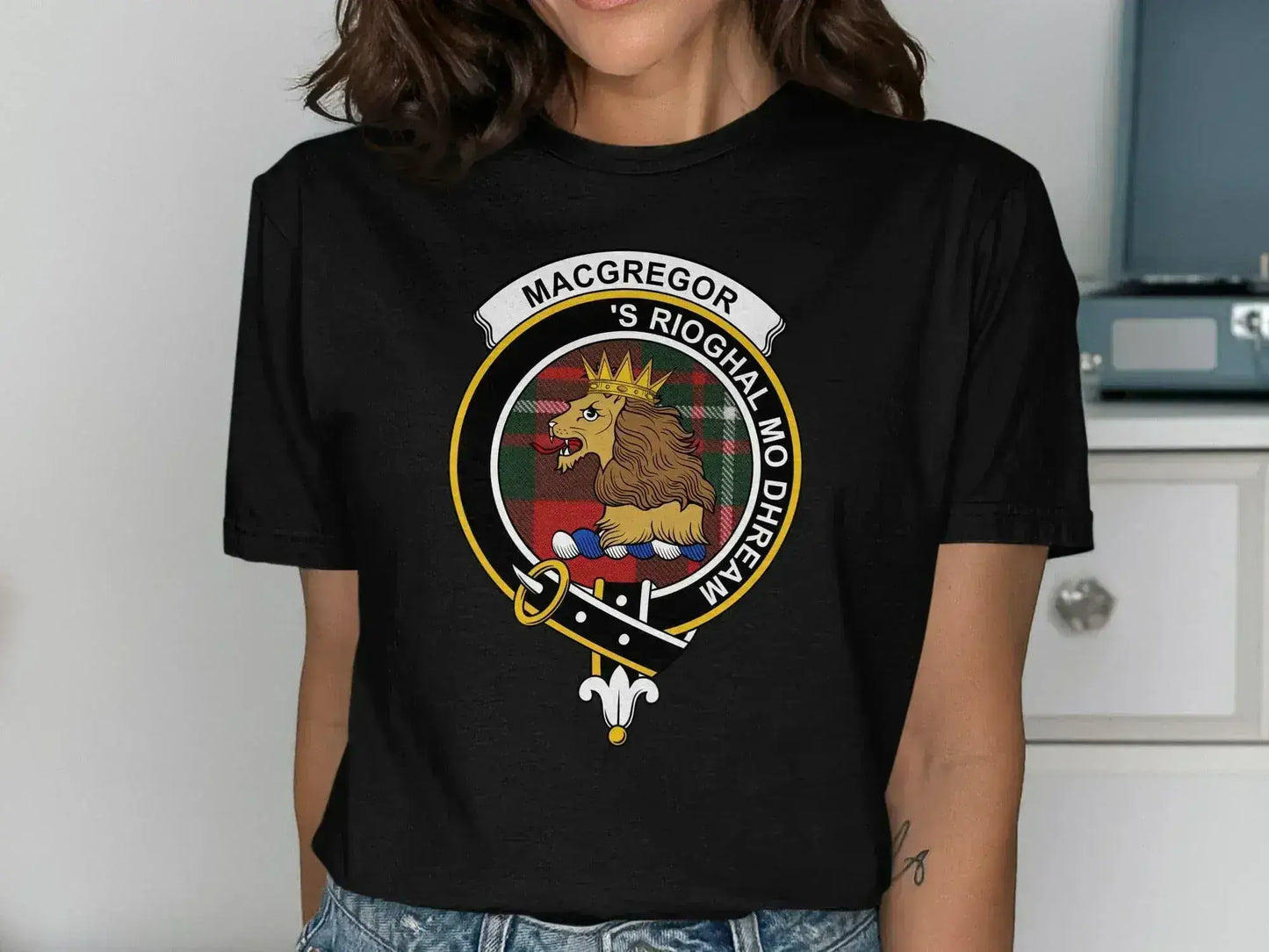 MacGregor Clan Crest Lion Badge Black Shirt product