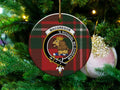 MacGregor clan crest tartan Christmas ornament — 3-inch round glossy disc with lion heraldic design