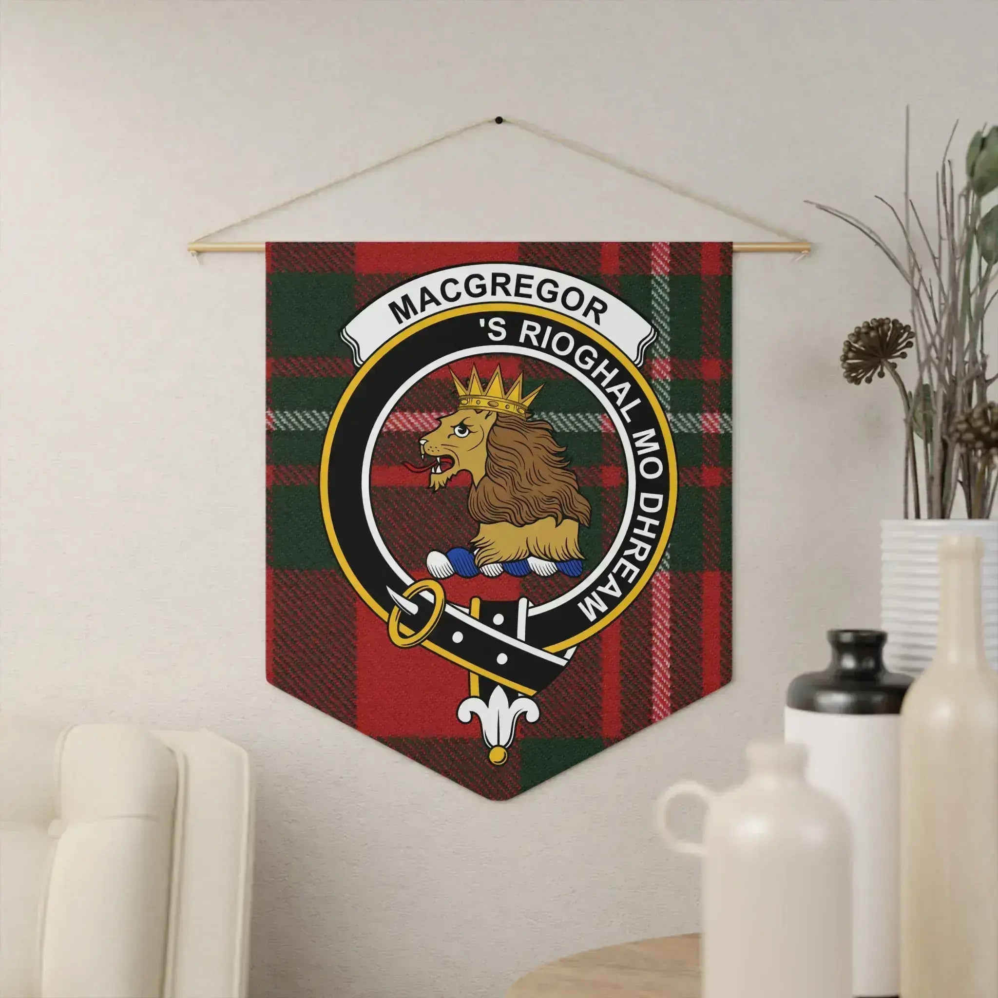 MacGregor Scottish clan crest tartan pennant example