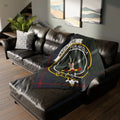 MacIntyre Per Ardua clan crest tartan throw blanket for sofa — 50x60 polyester with heraldic design