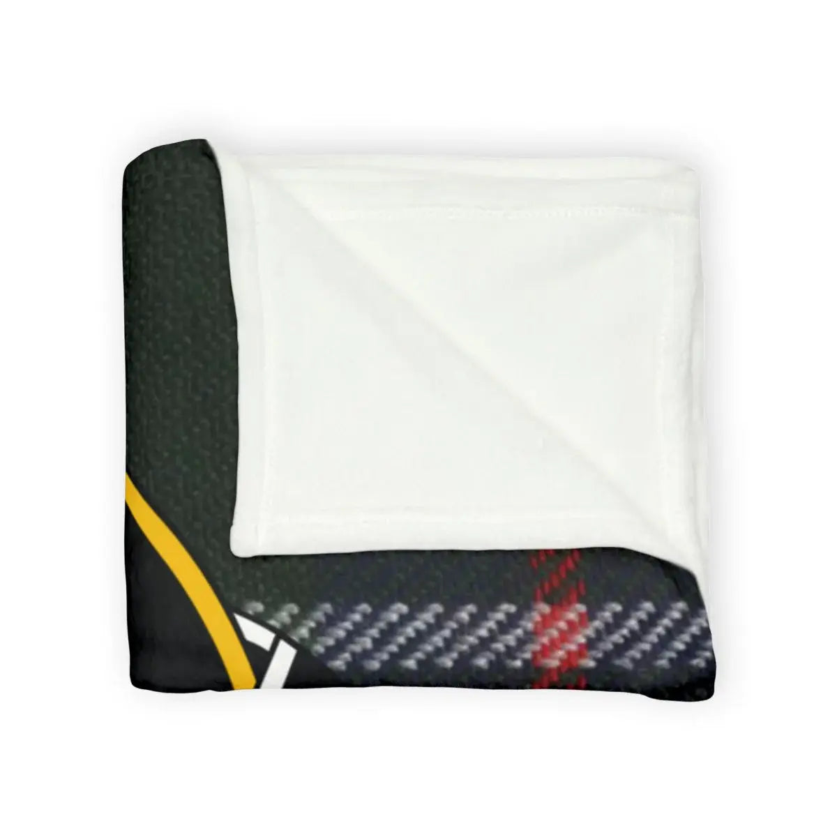 MacIntyre clan crest tartan throw blanket laid flat — soft plaid on 100% polyester