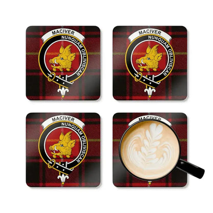 MacIver Clan Crest Tartan Coasters product type