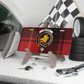 MacIver clan crest tartan novelty license plate — Nunquam Obliviscar on aluminium 12x6