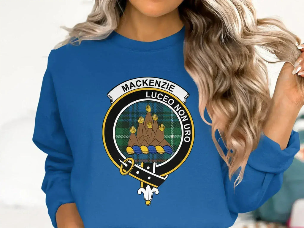 MacKenzie Luceo Non Uro family crest shirt — heraldic design on cotton fabric
