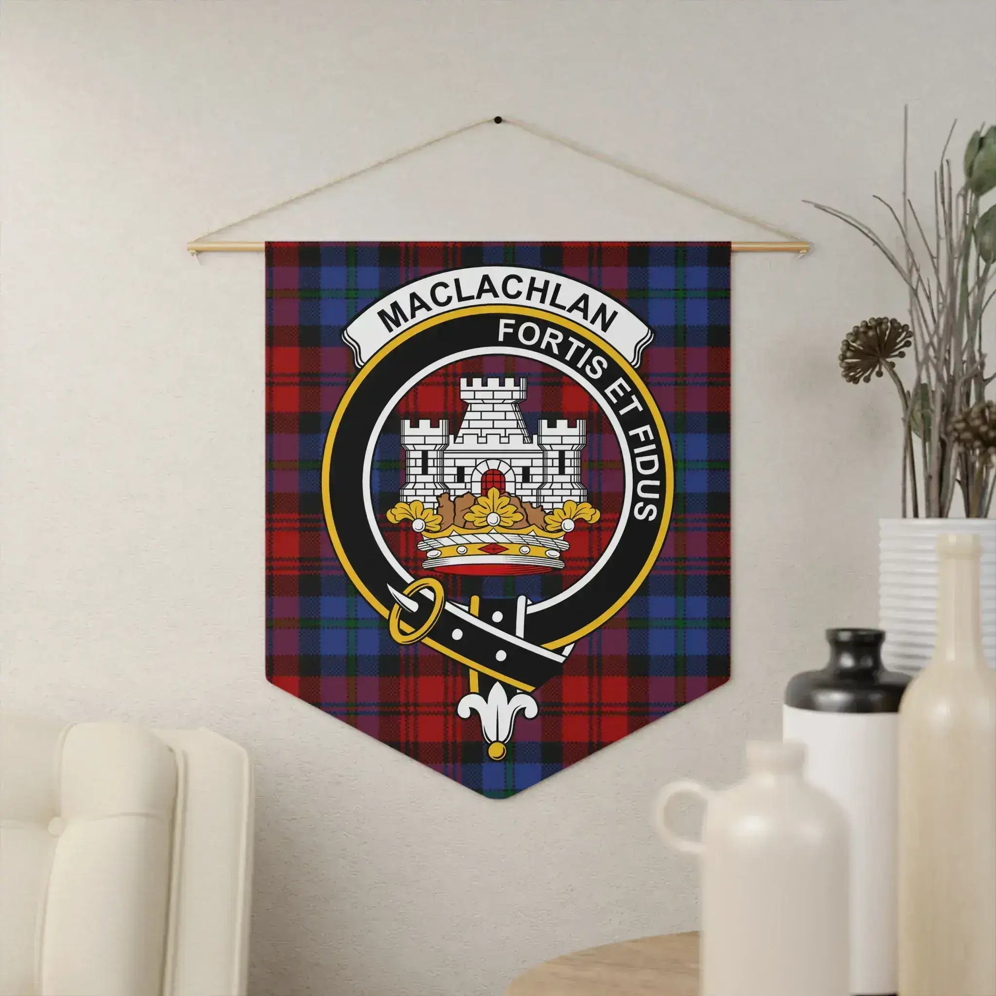 MacLachlan Fortis Et Fidus Plaid Hanging Wall Banner product type