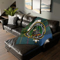 MacLaren clan crest tartan throw blanket — Creag An Tuirc printed 50x60 polyester