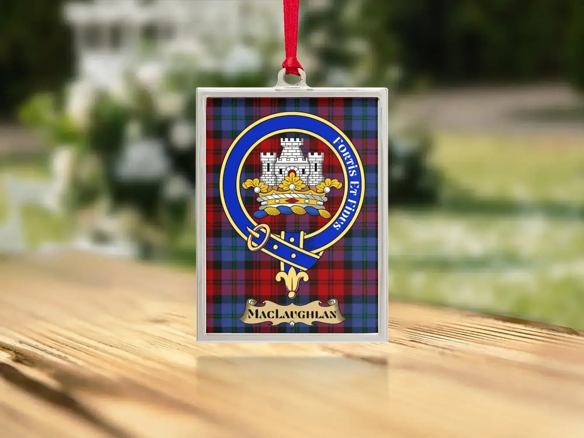 MacLaughlan Crest Family Tartan Plaid Ornament product type