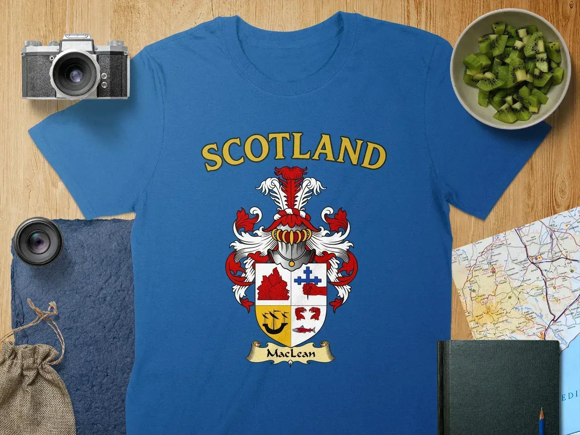 Scotland MacLean Crest Design Blue T-shirt product