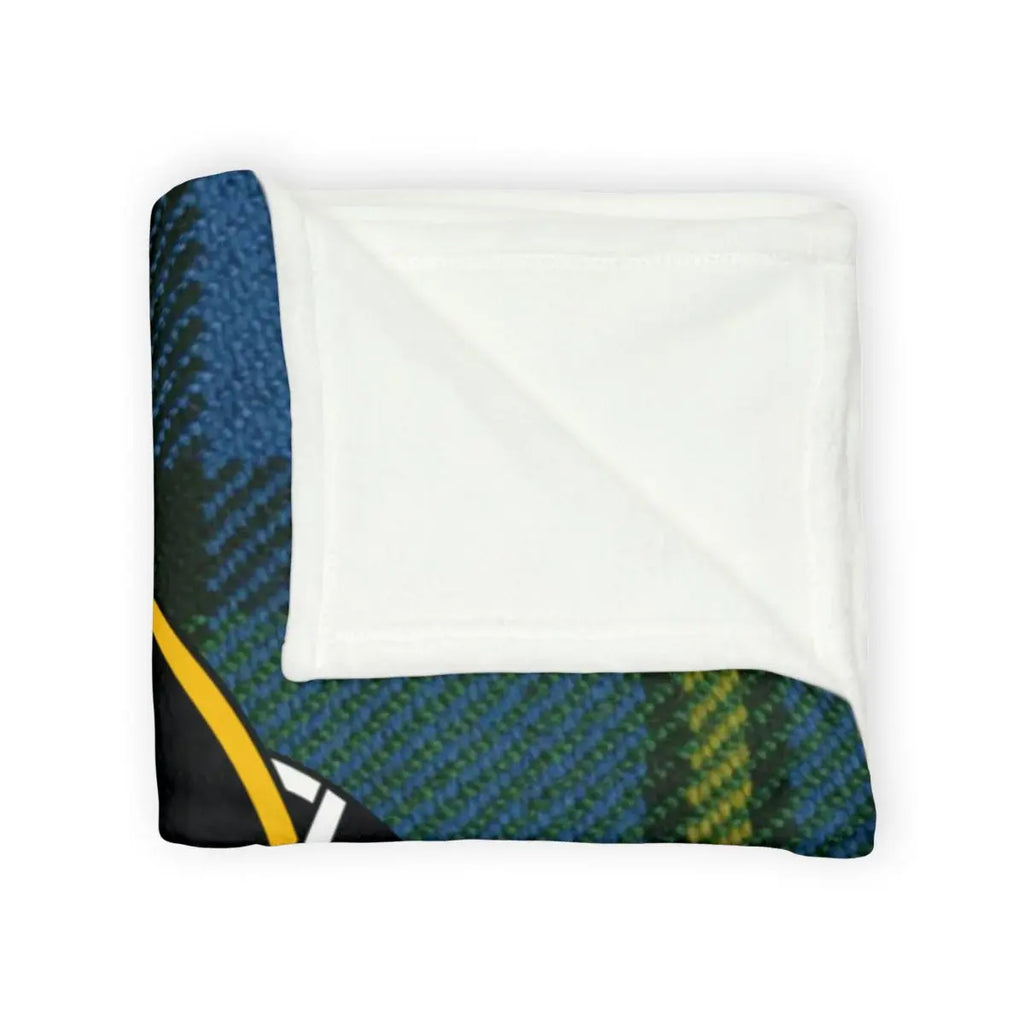 MacLeod clan crest colourful tartan throw blanket — lightweight 100% polyester